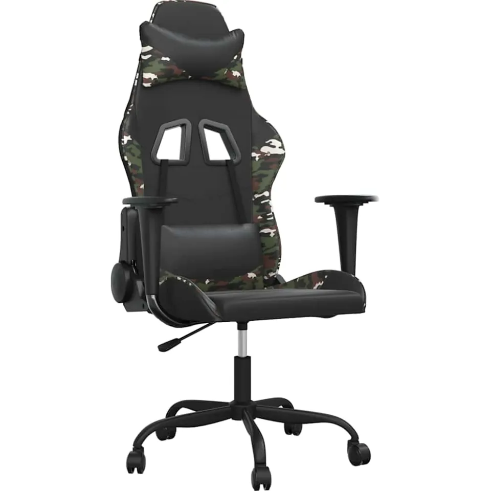 vidaXL Gamestoel kunstleer zwart en camouflage, foto 3