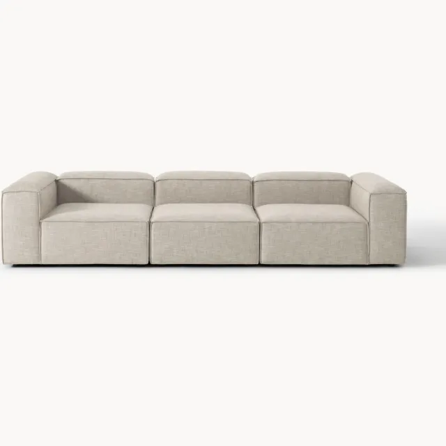Westwing Collection Modulaire bank Lennon (4-zits) van linnenmix Grijs