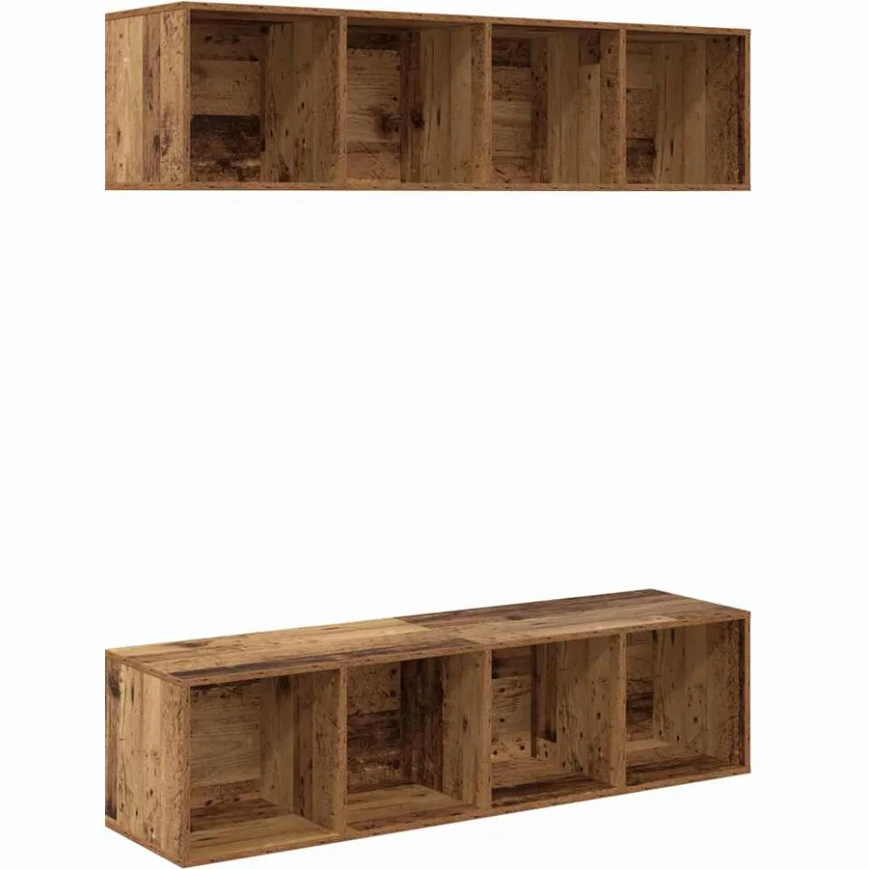 vidaXL Tv-meubelset 2 st 37 x 37 x 142,5 cm Oud Hout Bruin