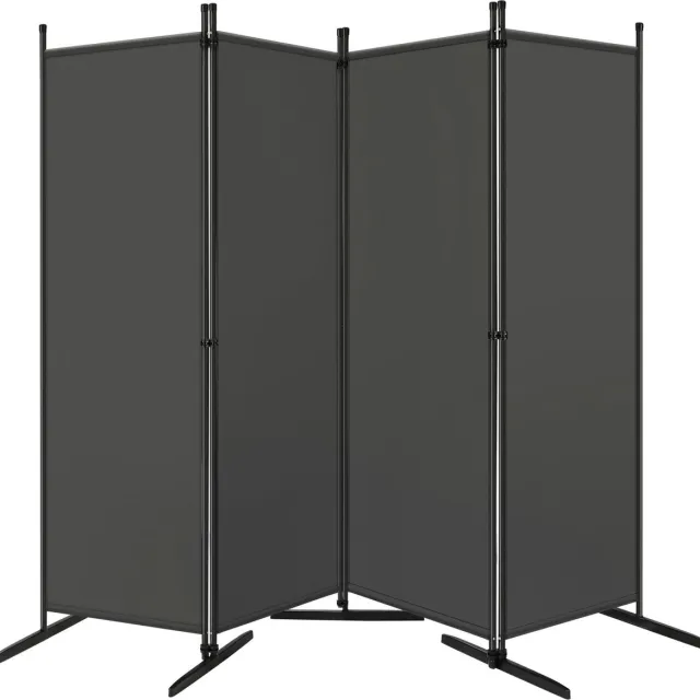 Hanimo Kamerscherm 4 Panelen - Scheidingswand Kamerscherm - Roomdivider - 4 panelen - Opvouwbare Vrijstaande Privacy Scherm - Antraciet - 233 x 177 - Geschikt Voor Binnen en Buiten