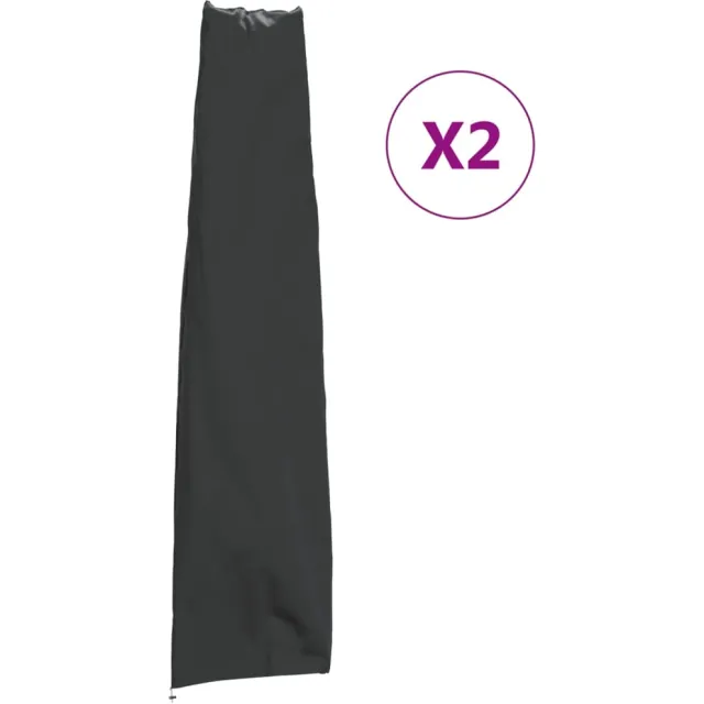 vidaXL Parasolhoezen 2 st 190x50/30 cm 420D oxford stof Zwart