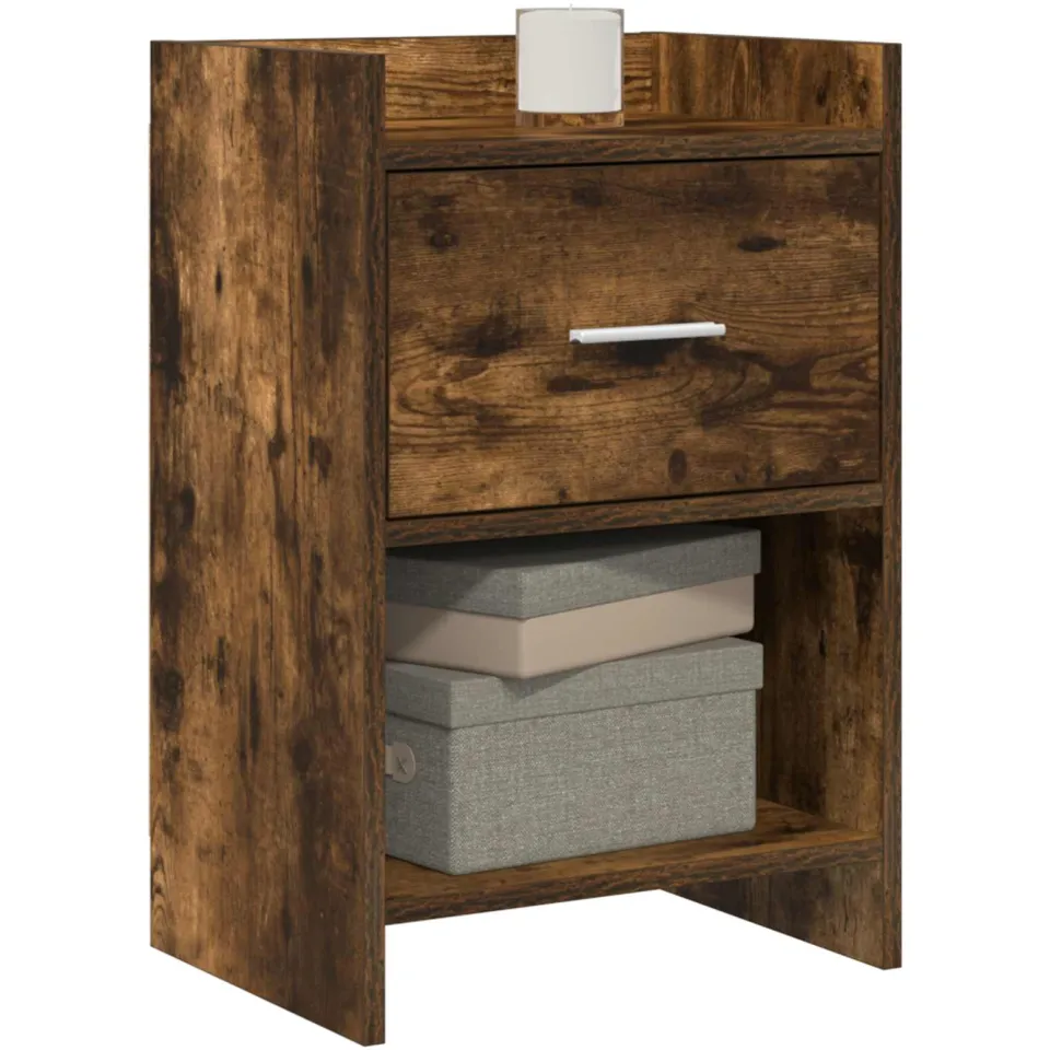 vidaXL Nachtkastjes 2 st Gerookt eiken 40 x 30 x 60 cm Bewerkt hout Bruin