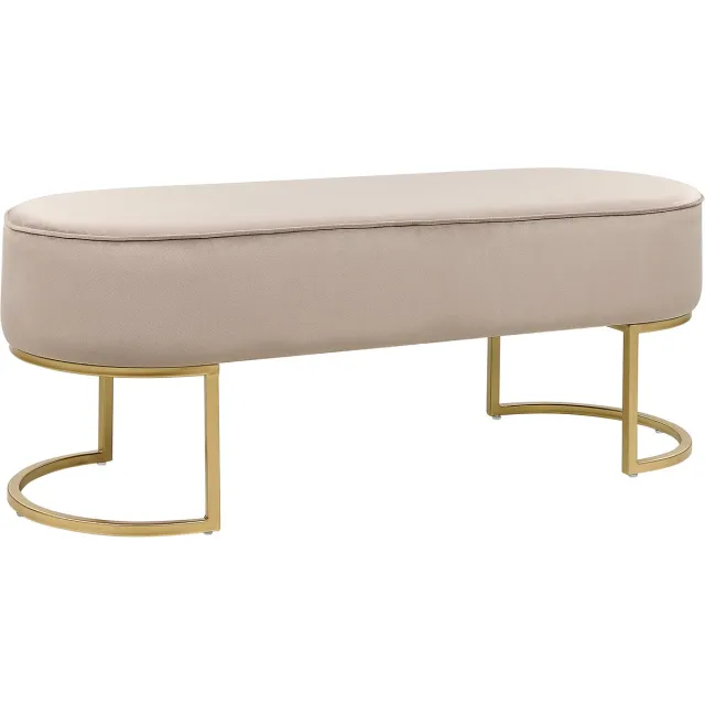 Beliani MILRY - Voetenbank - Beige - Polyester Goud