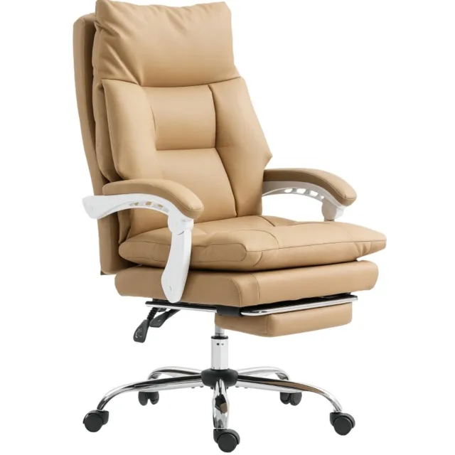 CHICFURN Bureaustoel - Ergonomisch - Voetsteun - Hoge rugleuning - Bruin