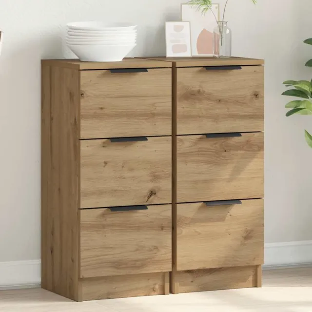 vidaXL Dressoirs 2 st 30x30x70 cm bewerkt hout artisanaal eikenkleur, foto 2