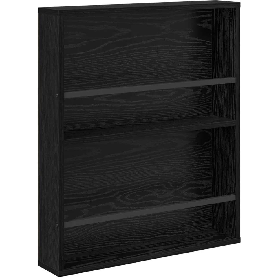 vidaXL Tijdschrift Rek Zwart Eiken 60 x 12 x 70 cm Bewerkt hout, foto 3