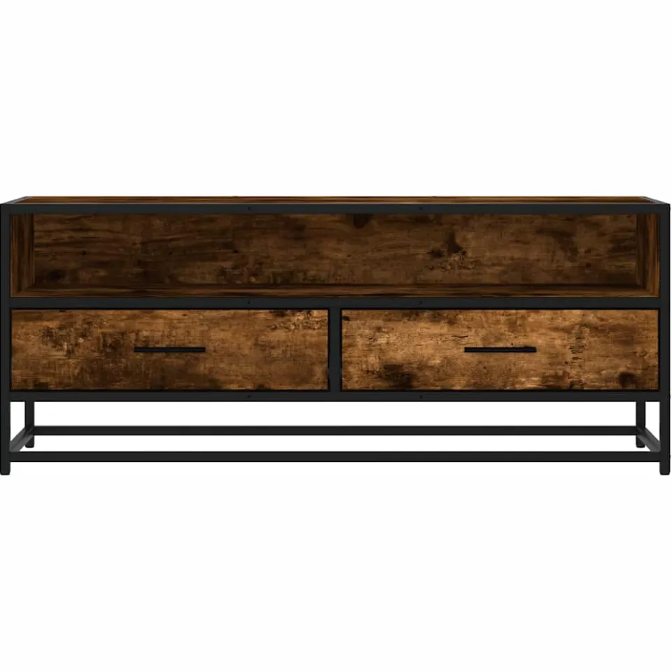 vidaXL Tv-meubel 100x34,5x40 cm bewerkt hout metaal gerookt eikenkleur, foto 4