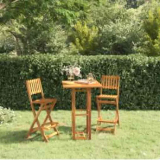 vidaXL Bistrotafel 75x75x110 cm massief acaciahout bruin, foto 2