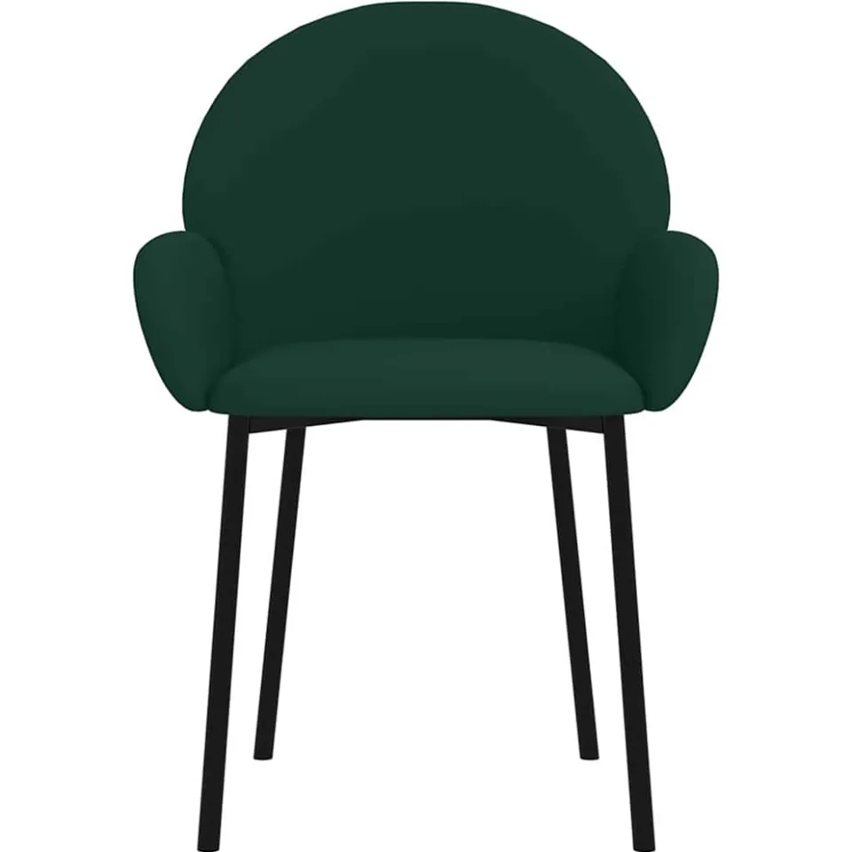 vidaXL Eetkamerstoelen 2 st fluweel donkergroen groen, foto 4