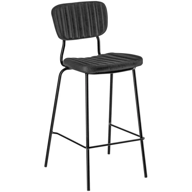 Vega 2x VEGA Barstoel Tolo; 53x53x112 cm (BxDxH); zitting zwart, frame zwart; 2 stuk / verpakking