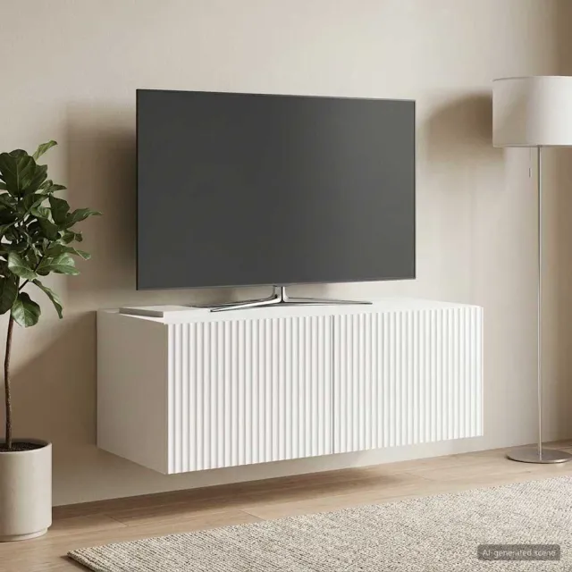 vidaXL Wandbeugel TV-kast 78,5 x 41 x 30 cm Hoogglans Wit Bewerkt hout, foto 2