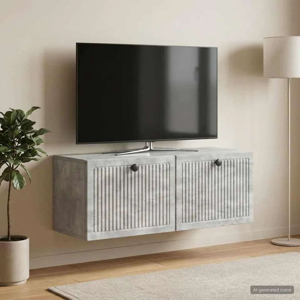 vidaXL Wandbeugel TV-kast Betongrijs 78,5 x 31 x 30 cm Bewerkt hout grijs, foto 4