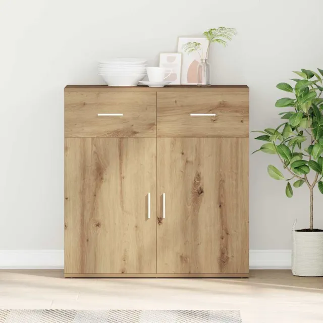 vidaXL Dressoir Artisan Eiken 78 x 38 x 80 cm Bewerkt hout Bruin