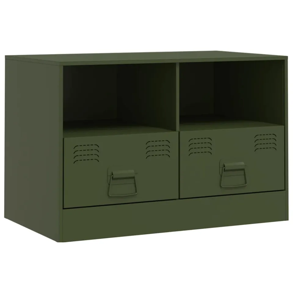 vidaXL Tv-meubel 67x39x44 cm staal olijfgroen