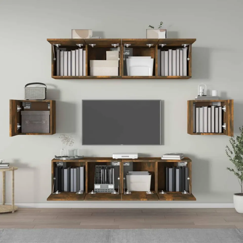 vidaXL 6-delige Tv-meubelset bewerkt hout gerookt eikenkleurig, foto 3