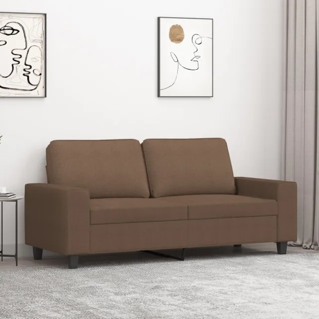 vidaXL Tweezitsbank 140 cm stof bruin