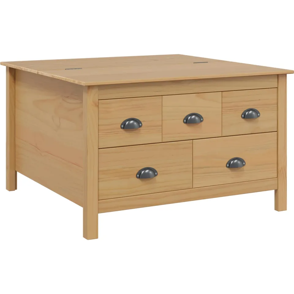 vidaXL Salontafel met lade HILL Honingbruin 79.5 x 79.5 x 49 cm bruin, foto 3