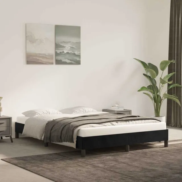 vidaXL Bedframe zonder matras 140x200 cm fluweel zwart