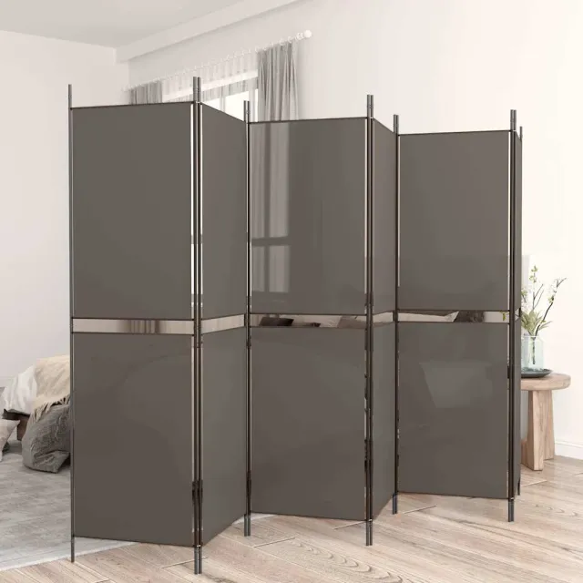 vidaXL Kamerscherm met 6 panelen 300x220 cm stof antracietkleurig, foto 2