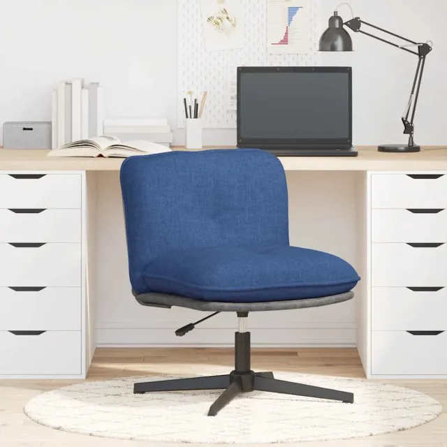 vidaXL Kantoorstoel draaibaar stof blauw, foto 2