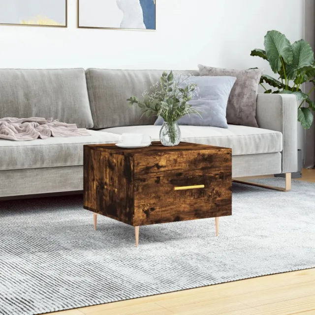 vidaXL Salontafel 50x50x40 cm bewerkt hout gerookt eikenkleurig, foto 2