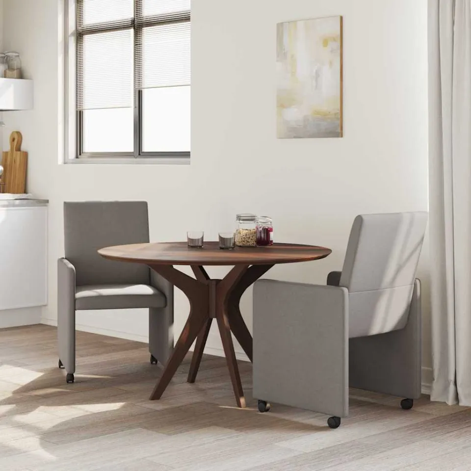 vidaXL Eetkamerstoelen met Wieltjes 2 st Stof Taupe 57 x 66 x 94 cm, foto 3