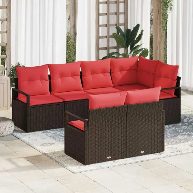 vidaXL Bankstel 7 st Bruin poly rattan, foto 2