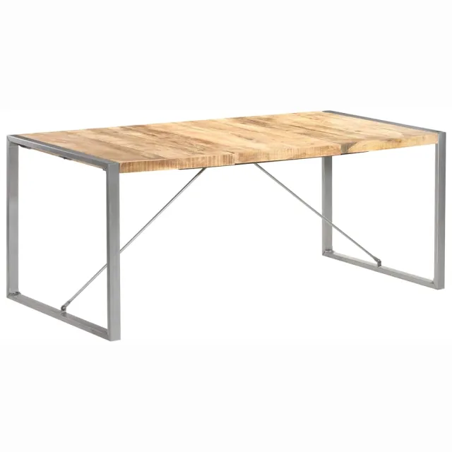 vidaXL Eettafel 180x90x75 cm massief ruw mangohout Bruin
