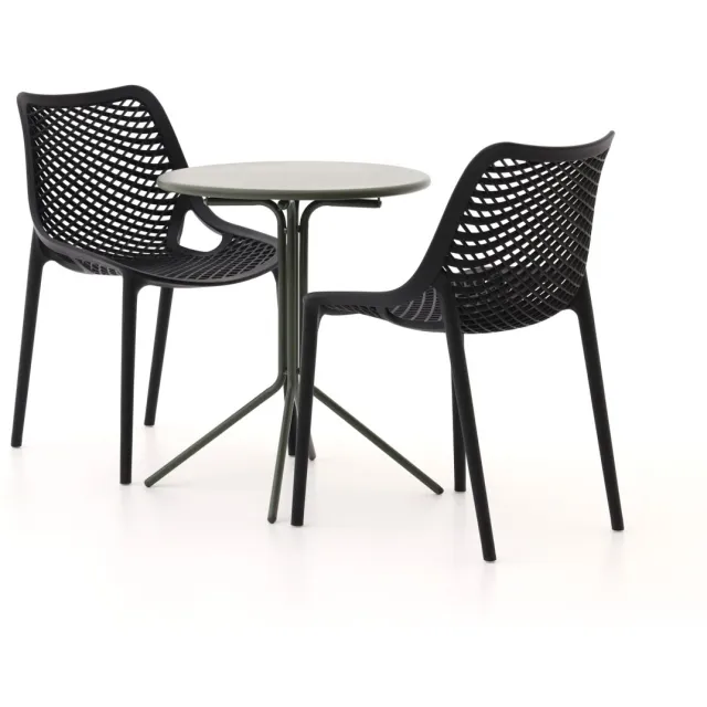 Forza Furniture Forza Ripi/Aziano ø 60cm balkonset 3-delig stapelbaar Groen
