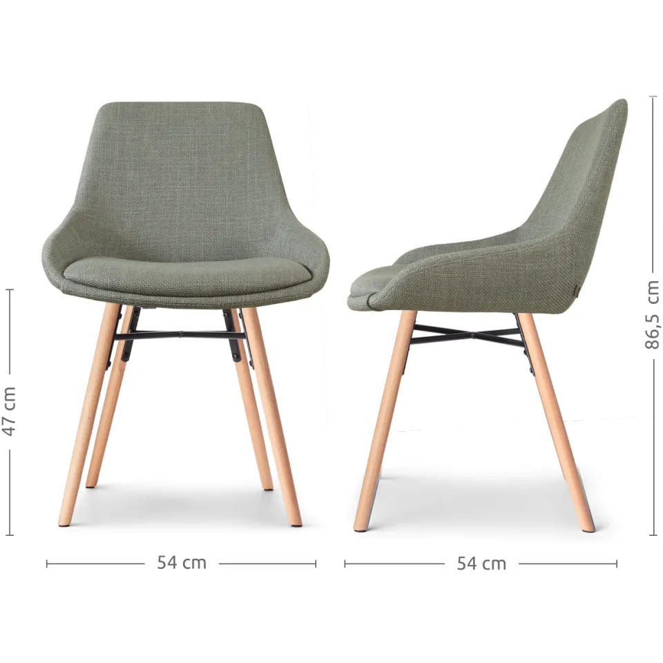 Nolon Nena-Isa eetkamerstoel saliegroen - houten onderstel, foto 3