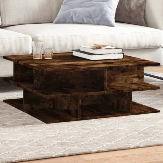 vidaXL Salontafel 70x70x29 cm bewerkt hout gerookt eikenkleurig, foto 2
