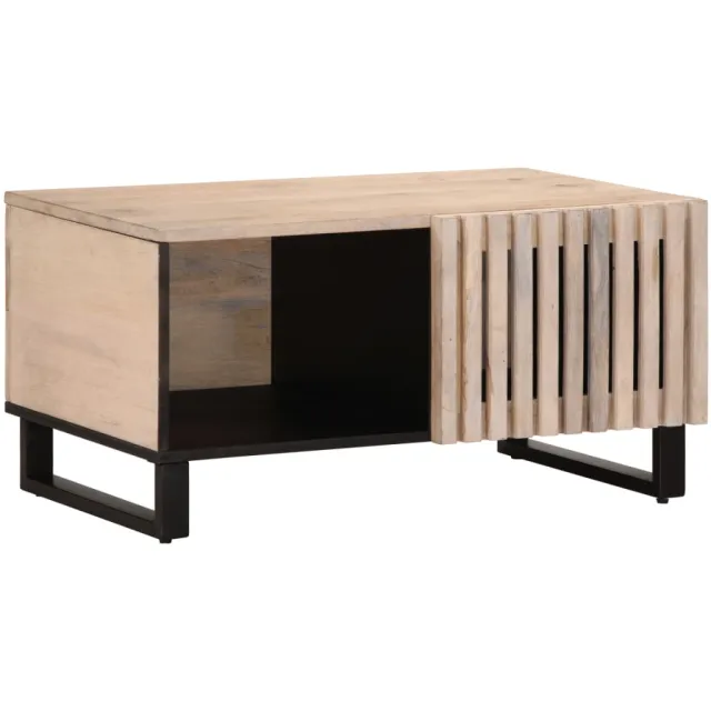 vidaXL Salontafel 80x51x40 cm massief mangohout wit