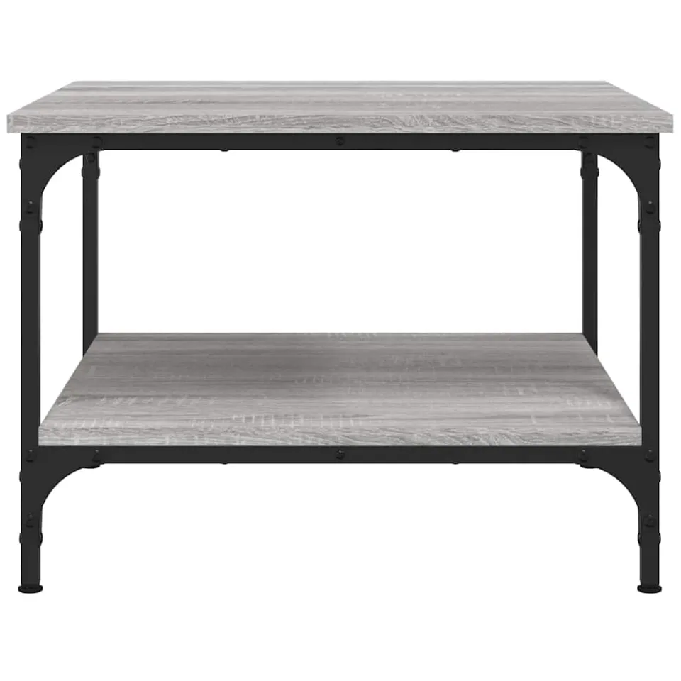 vidaXL Salontafel 55x55x40 cm bewerkt hout grijs sonoma eikenkleurig