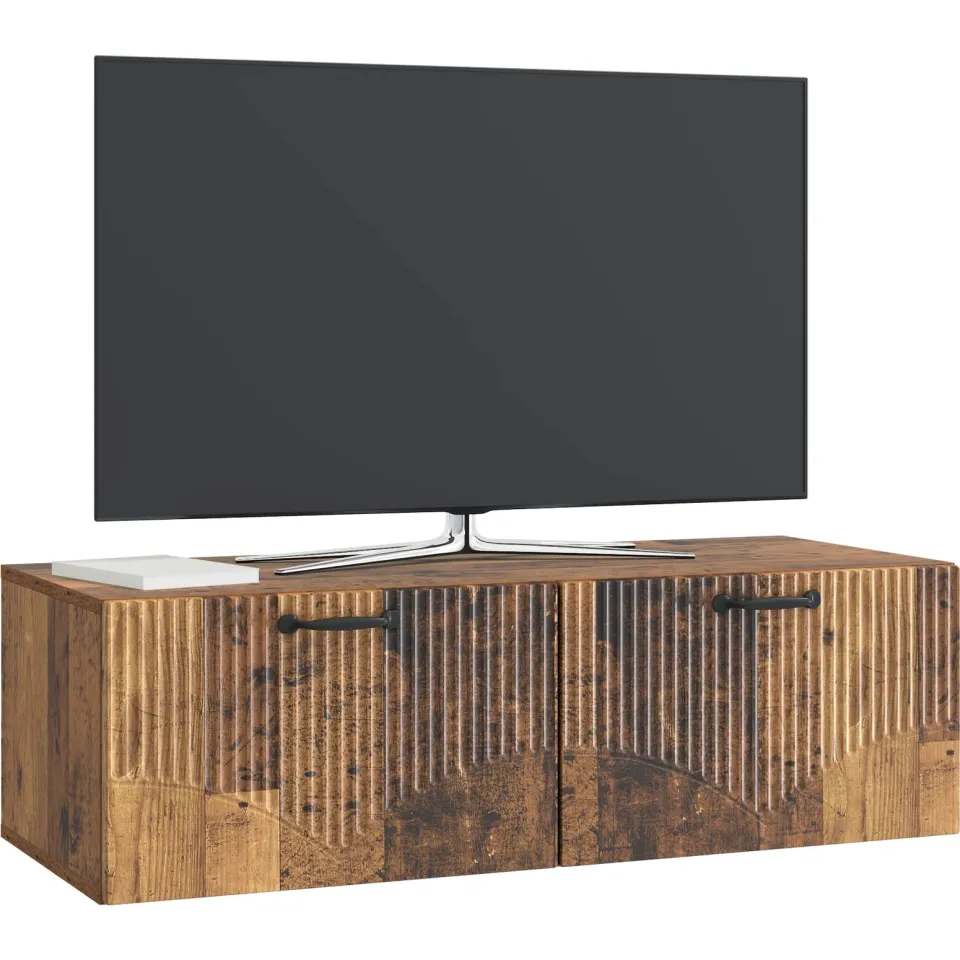 vidaXL Wandbeugel TV-kast Oud hout 98 x 41 x 30 cm Bewerkt hout Bruin