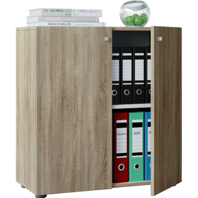 Vcm Archiefkast opbergkast Vandol mini lichtbruin 74 cm hoog Sonoma eik (ruw gezaagd)