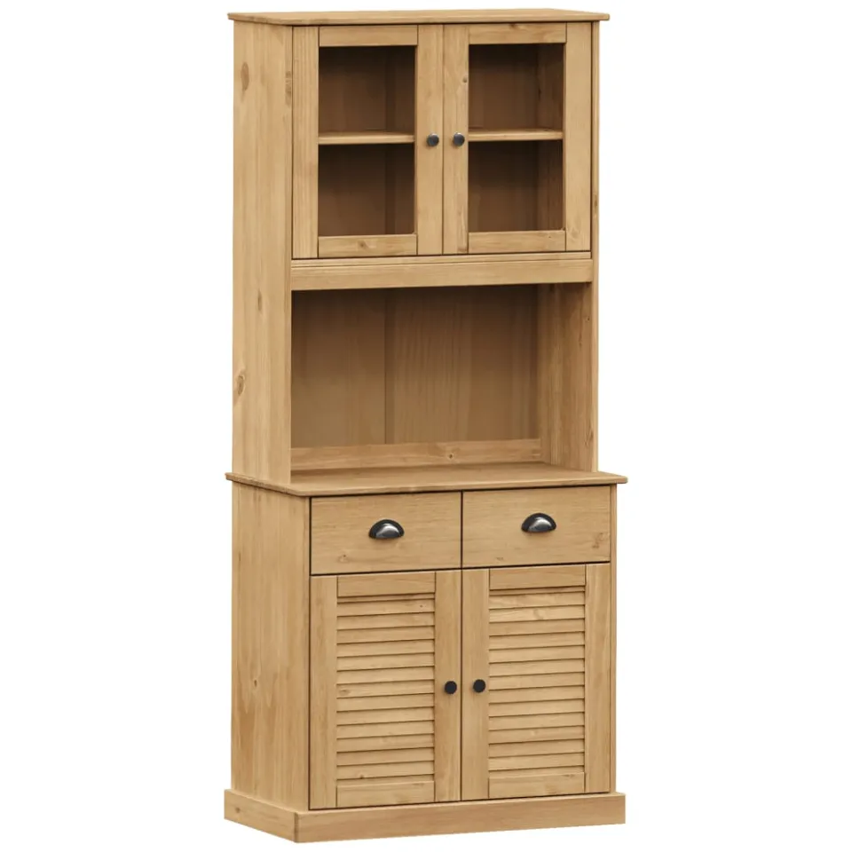 vidaXL Hoge kast VIGO 78x40x175 cm massief grenenhout bruin, foto 3