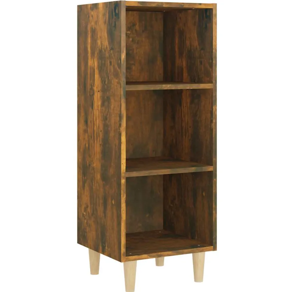 vidaXL Dressoir 34,5x32,5x90 cm bewerkt hout gerookt eikenkleurig Bruin