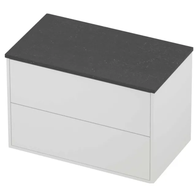 Proline Deck Badmeubelset Hardsteen Voor Grepen Symmetrisch Kader 80x46x54 cm Blue Stone Mat White Mat Wit