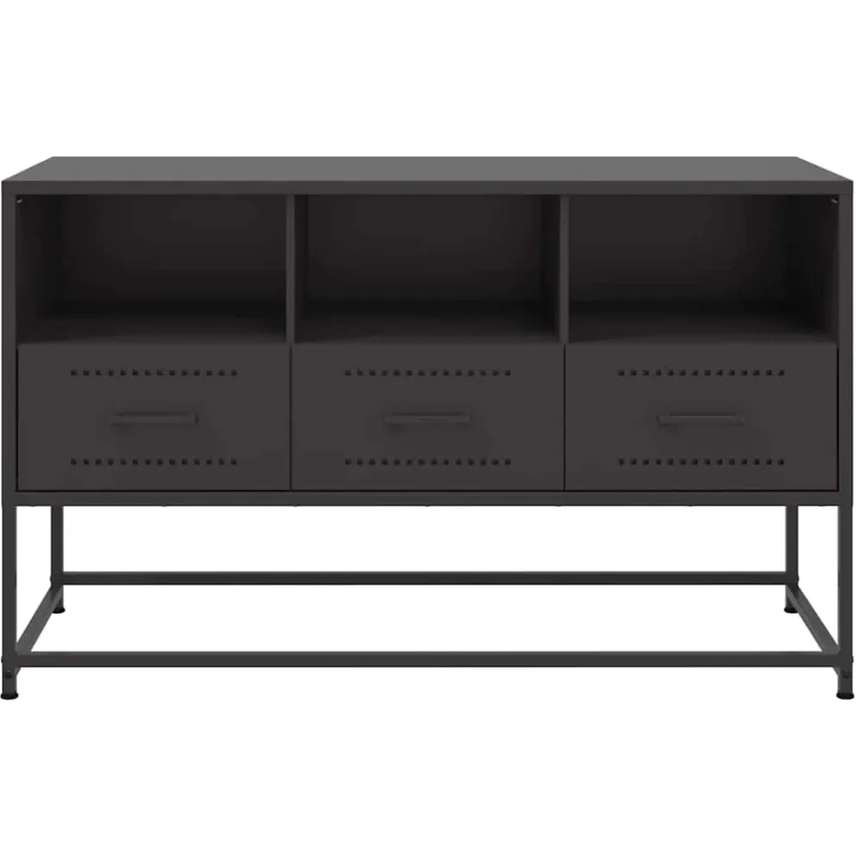 vidaXL Tv-meubel 100,5x39x60,5 cm staal zwart, foto 4