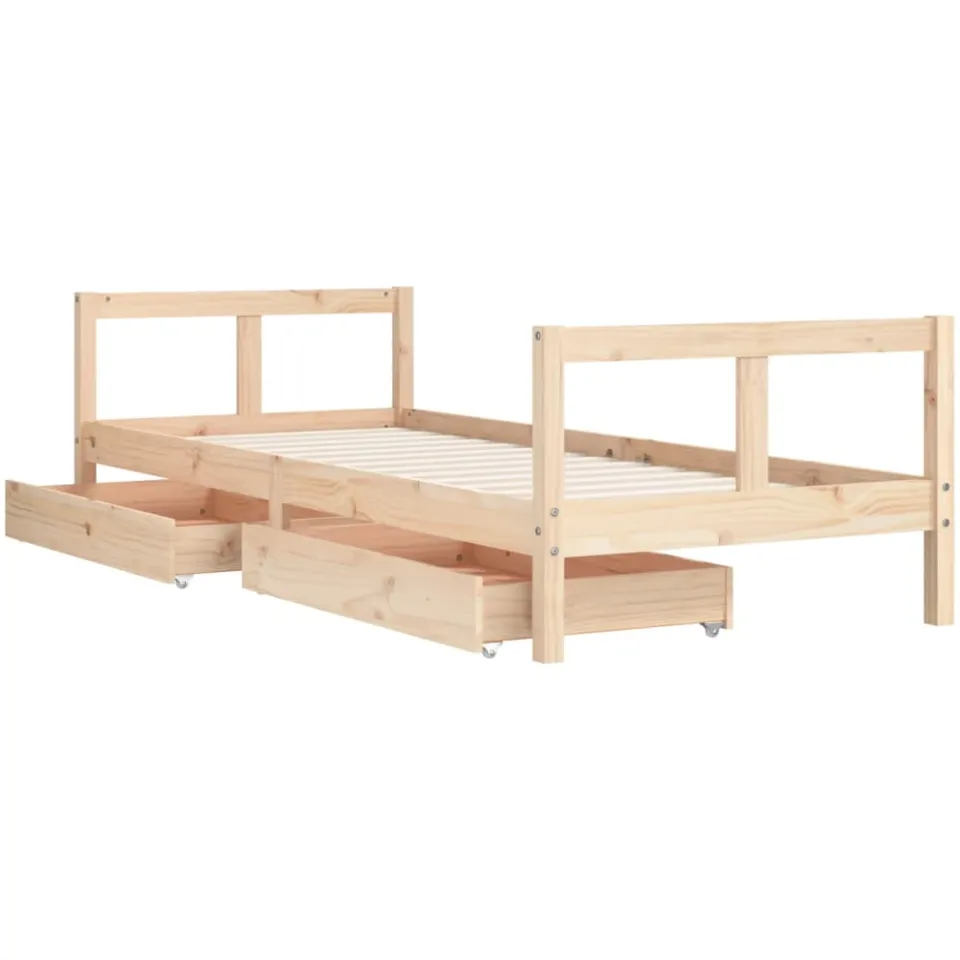 vidaXL Kinderbedframe met lades 80x200 cm massief grenenhout bruin, foto 4