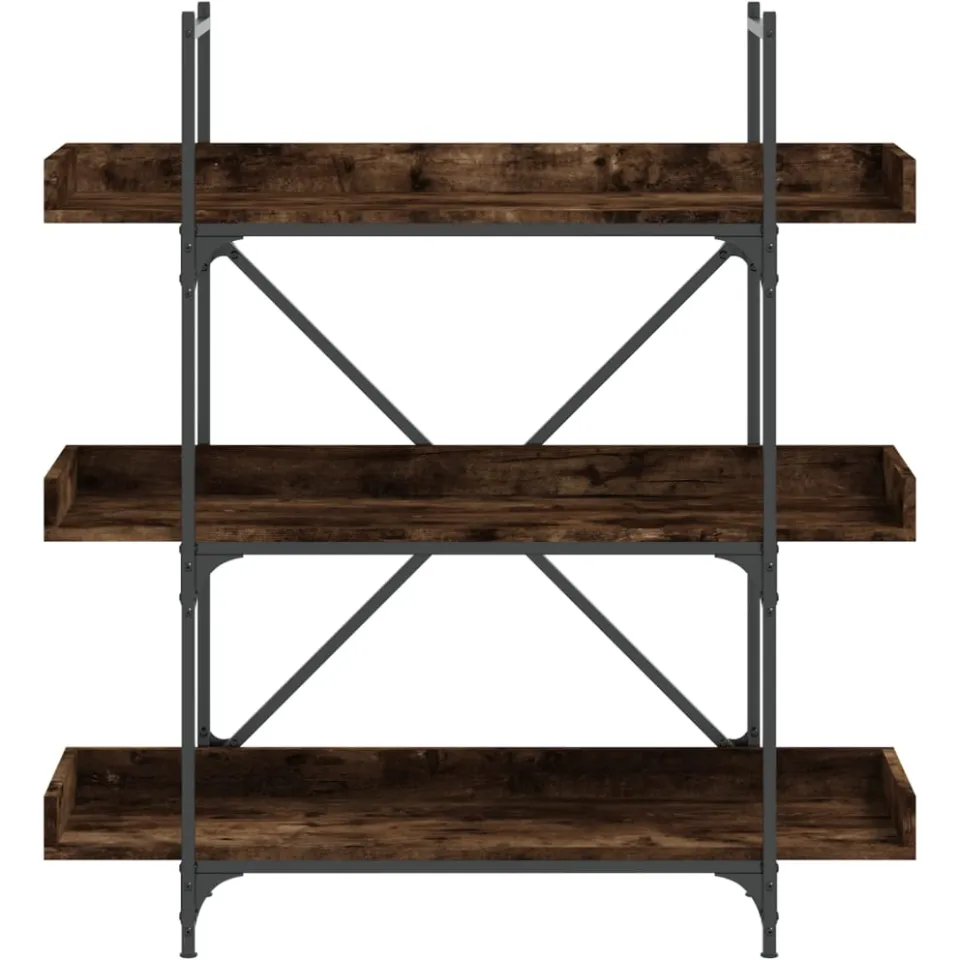 vidaXL Boekenkast 3-laags 100x33x108,5 cm bewerkt hout gerookt eiken, foto 4