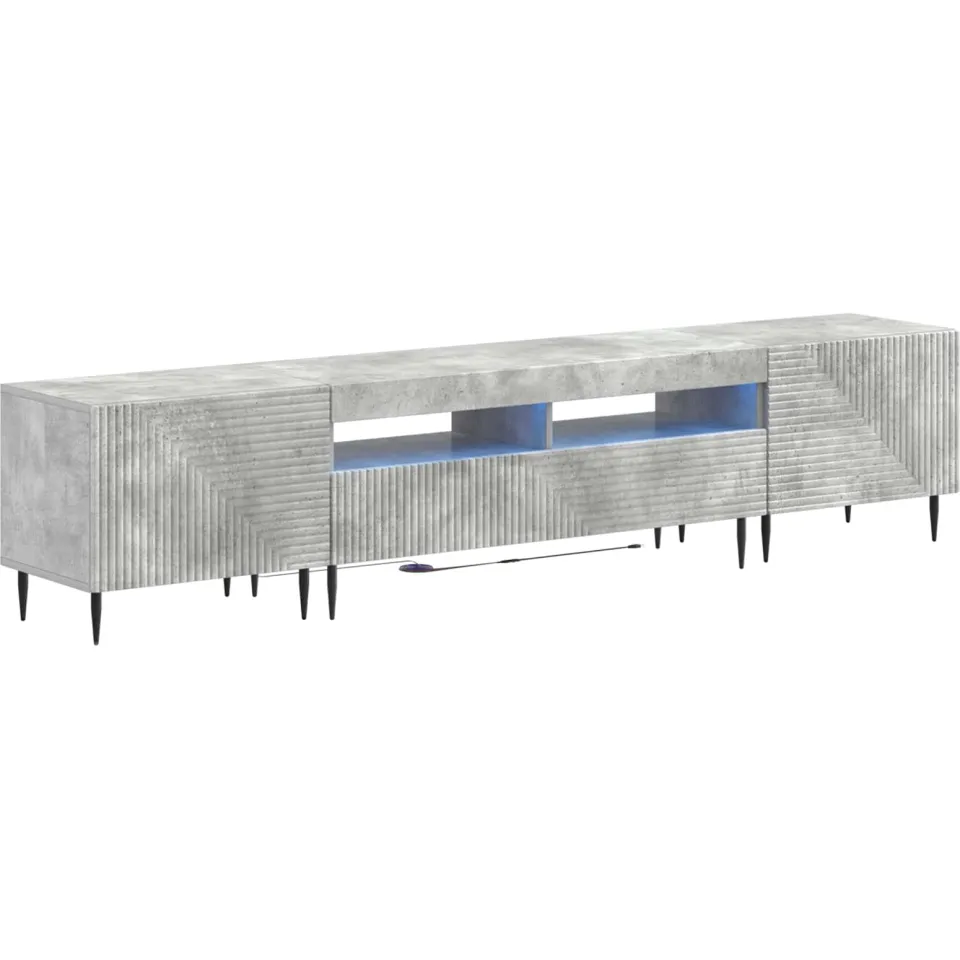 vidaXL 3-delige LED TV-kast Betongrijs Bewerkt hout