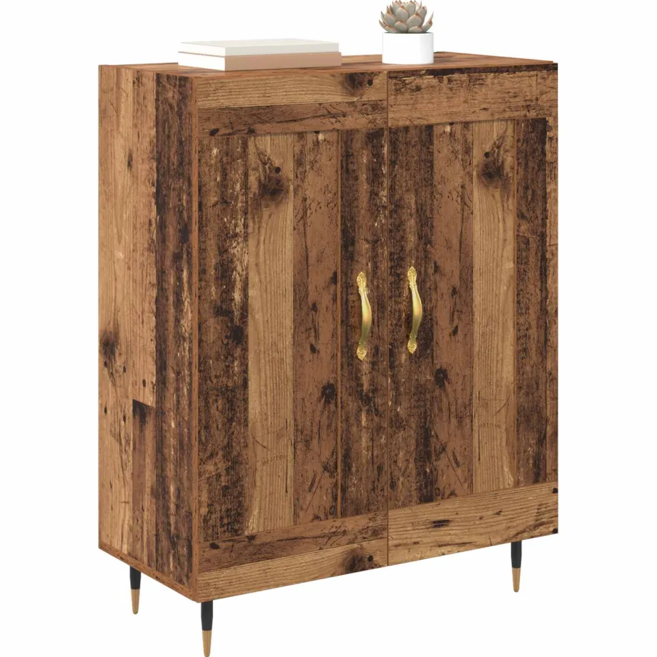 vidaXL Dressoir Oudhout 69,5 x 34 x 90 cm Bewerkt hout Bruin