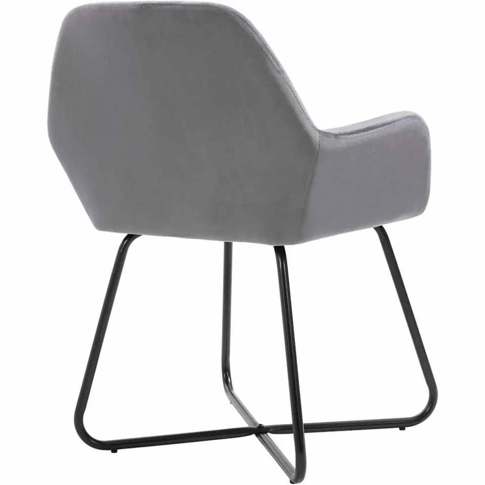 vidaXL Eetkamerstoelen 2 st fluweel grijs, foto 4
