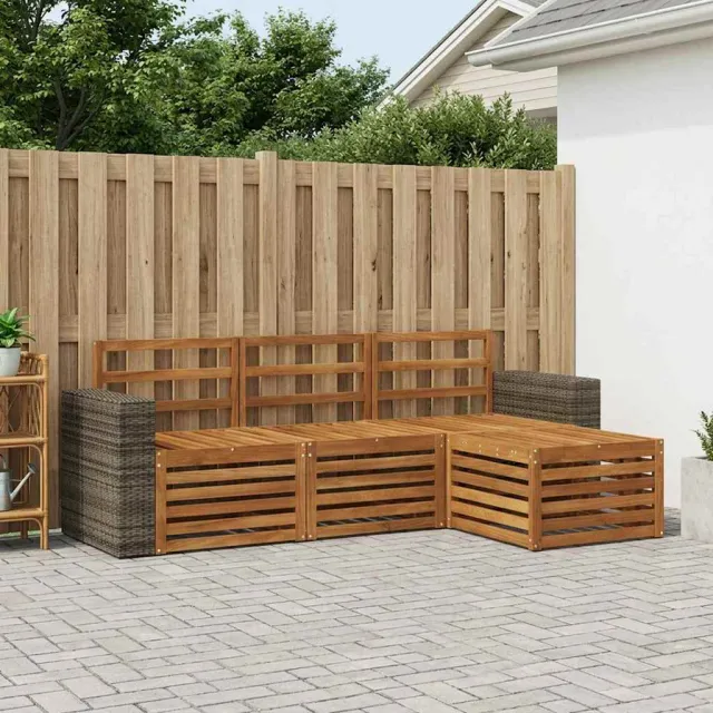 vidaXL Buiten bankenset 4 st 4-zits Naturel Massief Acaciahout Bruin