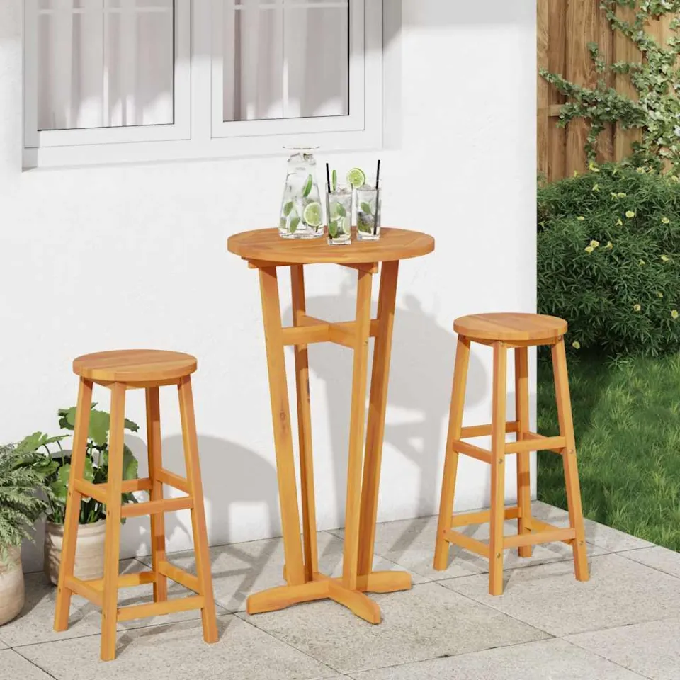 vidaXL Tuinbartafel Ø 60x105 cm massief acaciahout bruin, foto 3