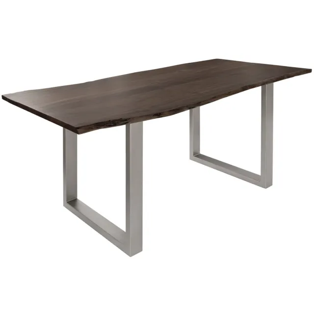 MASSIVMOEBEL24 .DE FREEFORM eettafel grijs gelakt massief hout acacia 160x90 cm