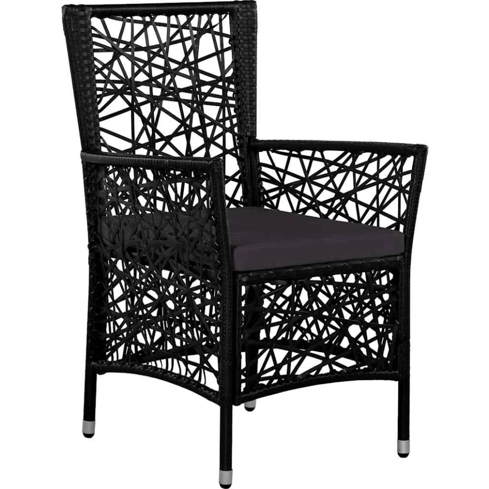vidaXL 7-delige Tuinset poly rattan zwart, foto 4