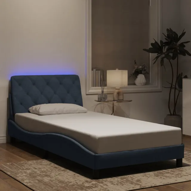 vidaXL Bedframe met LED zonder matras fluweel donkergrijs 100x200 cm