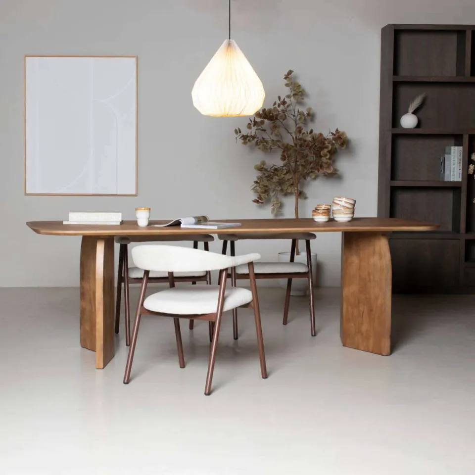 Giga Meubel Eettafel Dalarna - Deens Ovaal Naturel Hout - 240x100x76cm, foto 4
